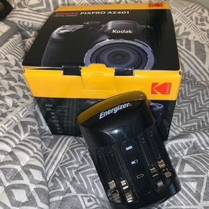Kodak PixPro AZ401 with a plug-in battery charger